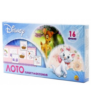 Лото «Рыжий кот» 9*17 см, 16 фишек, Disney-1 (3+)