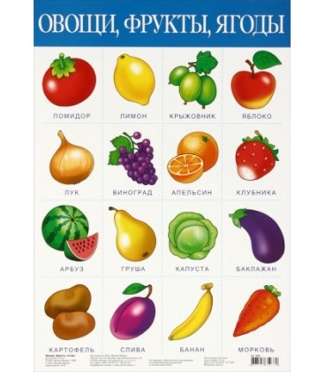 Плакат развивающий «Дрофа Медиа» «Овощи. Фрукты. Ягоды»
