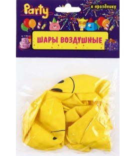 Шары воздушные Party 30 см, 5 шт., «Смайлы»
