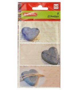 Наклейки Herlitz 8*16 см, 3 л., «Сердечки» (с линовкой для записей)