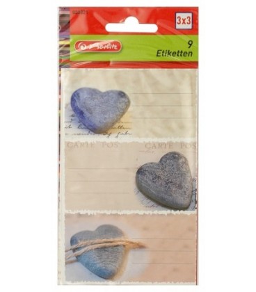 Наклейки Herlitz 8*16 см, 3 л., «Сердечки» (с линовкой для записей)