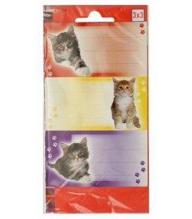 Наклейки Herlitz 8*16 см, 3 л., «Котята» (с линовкой для записей)
