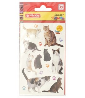 Наклейки Herlitz 8*16 см, 3 л., «Кошки»
