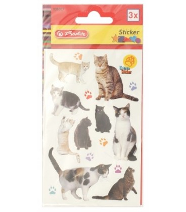 Наклейки Herlitz 8*16 см, 3 л., «Кошки»