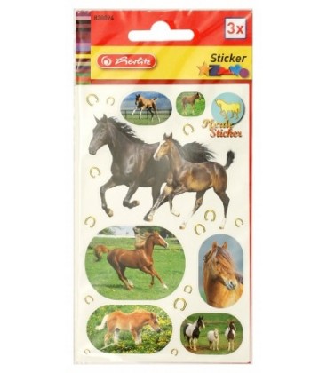 Наклейки Herlitz 8*16 см, 3 л., «Лошадки»