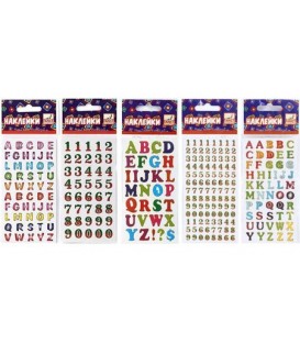 Наклейки Fancy Creative 65*125 мм, «Цифры-буквы», 6 дизайнов ассорти (цена за 1 набор)