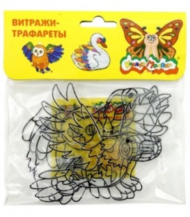 Трафареты-витражи «Каляка-Маляка» 3 предмета: собака, сова, орел