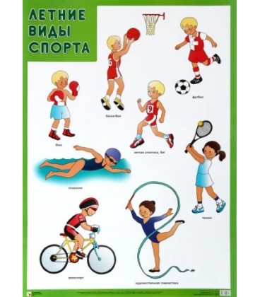 Плакат «Летние виды спорта» 500*690 мм