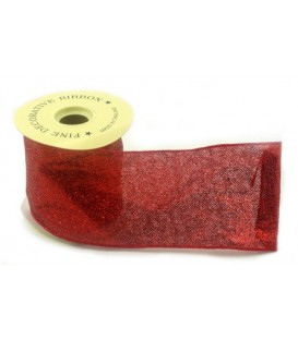 Лента упаковочная капроновая блестящая Golden Gift 10 см*4,5 м, красная