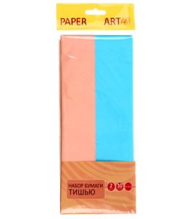 Набор бумаги тишью (папиросной) Paper Art 50*66 см, 10 л., 2 цв., голубой и пудрово-розовый