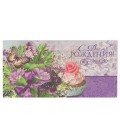 Открытка-конверт поздравительная Fiesta 85*165 мм, «С Днем Рождения» (пирожное, цветы)