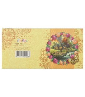Мини-открытка поздравительная Fiesta 85*85 мм, «Домик, розы, бабочка»