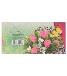 Мини-открытка поздравительная Fiesta 85*85 мм, «Розы и бабочки»