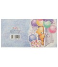 Мини-открытка поздравительная Fiesta 85*85 мм, «Мишка, шарики, торт»