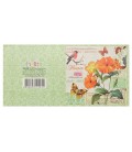 Мини-открытка поздравительная Fiesta 85*85 мм, Flower Vintage (снегирь, цветок и бабочка)