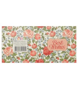 Мини-открытка поздравительная Fiesta 85*85 мм, Best Wishes (розы)