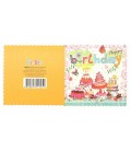 Мини-открытка поздравительная Fiesta 85*85 мм, Happy Birthday (торты)
