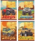 Тетрадь школьная А5, 12 л. на скобе «Суперавто (Jeeps)» 165*205 мм, линия, ассорти