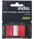 Закладки-разделители пластиковые с липким краем Index 25*44 мм, 50 л., красные