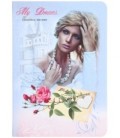 Книжка записная «Проф-пресс.Collezione» 120*170 мм, 80 л., клетка, «Девушка и роза»