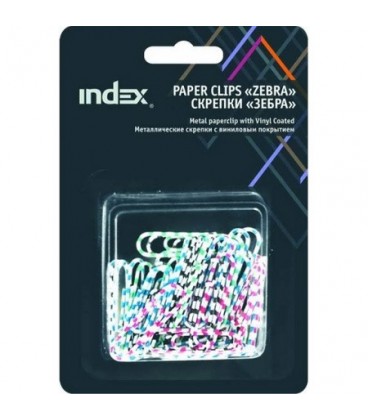 Скрепки «Зебра» Index 32 мм, 40 шт., в блистере