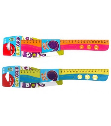 Линейка пластиковая Kidy Grip 30 см, односторонняя, ассорти (цена за 1 шт.)