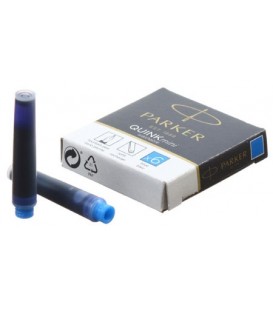 Чернила в капсулах Parker синие, 6 шт., мини, Quink washable