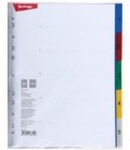 Разделители для регистраторов пластиковые Berlingo 5 л., индексы по цифрам (1-5)