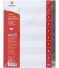 Разделители для регистраторов пластиковые Optima 10 л., индексы по цифрам (1-10)