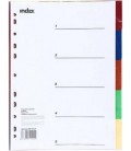 Разделители для регистраторов пластиковые Index 5 л., индексы по цветам (5 цветов)