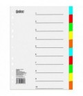 Разделители для регистраторов пластиковые Index 10 л., индексы по цветам (5 цветов)