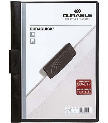Папка пластиковая с клипом Durable Duraquick А4, 20 л, черная