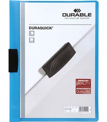 Папка пластиковая с клипом Durable Duraquick А4, 20 л., синяя