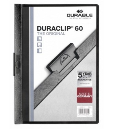 Папка пластиковая с клипом Durable Duraclip А4, 60 л., черная