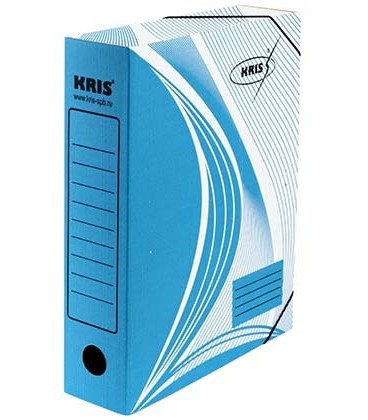 Папка архивная из картона на резинке Kris А4 (325*250 мм), корешок 70 мм, синяя